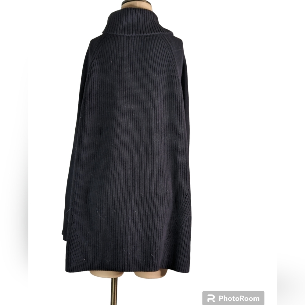 Garnet Hill Black Very Oversized Merino Wool & Cashmere Sweater, XS , EUC - Picture 2 of 4